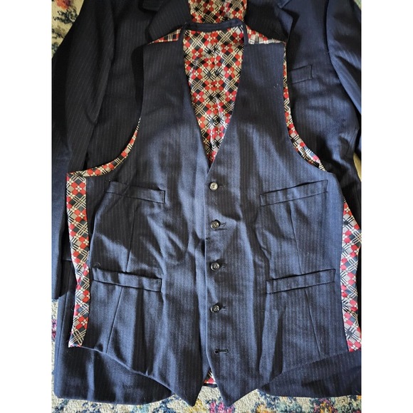Richard Bennett Photo Metric suit jacket & VEST -- SEE MEASUREMENTS -- APPROX 44 - Picture 3 of 14